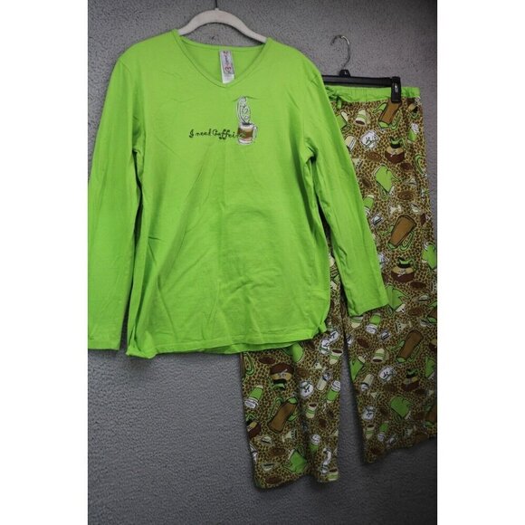 Needy Me Other - Needy Me Pajama Set-"I Need Caffeine"-Size Large-Drawstring